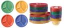 GET Enterprises Diamond Mardi Gras Melamine Assorted Colors 3 Compartment Plate, 10.25 inch -- 12 per case
