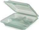 GET Enterprises Eco Takeouts Polypropylene Jade Three Compartment Food Container, 9 x 9 inch -- 12 per case