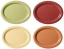 GET Enterprises Diamond Mardi Gras Assorted Colors Oval Platter, 13.5 x 10.25 inch -- 12 per case