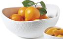 GET Enterprises Coralline Melamine White Weave Texture Freestyle Triangle Bowl, 4 Quart -- 3 per case
