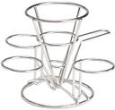 GET Enterprises Stainless Steel Fry Cone with 3 Holders and Handle, 4.25 inch Dia -- 12 per case