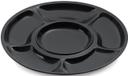 GET Enterprises Milano Melamine 6 Compartment Black Plate, 14 inch -- 12 per case