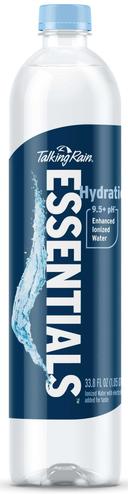 Talking Rain Essentials Hydration Enhanced Ionized Water, 33.8 Fluid Ounce -- 12 per case