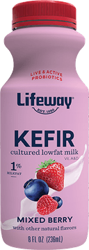 Lifeway Mixed Berry Kefir Milk, 8 Ounce -- 6 per case