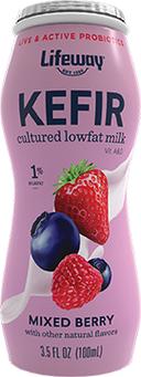 Lifeway Mixed Berry Low Fat Kefir, 3.5 Fluid Ounce -- 24 per case