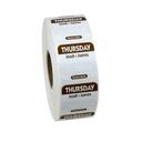 National Checking Company Dateit Brown Trilingual Removable Label - Thursday, 1 x 1 inch -- 1000 per case.