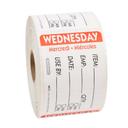 National Checking Company Dateit Red Trilingual Item/Date/Use By Removable Label - Wednesday, 2 x 3 inch -- 500 per case.