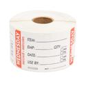 National Checking Company Dateit Red Trilingual Item/Date/Use By Removable Label - Wednesday, 2 x 3 inch -- 500 per case.