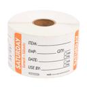 National Checking Company Dateit Orange Trilingual Item/Date/Use By Removable Label - Saturday, 2 x 3 inch -- 500 per case.