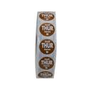 National Checking Company Dateit Brown Trilingual Permanent Label - Thursday, 0.75 inch Circle -- 2000 per case.
