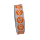 National Checking Company Dateit Orange Trilingual Permanent Label - Saturday, 0.75 inch Circle -- 2000 per case.