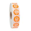 National Checking Company Dateit Orange Trilingual Permanent Label - Saturday, 0.75 inch Circle -- 2000 per case.