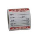 National Checking 2 x 2 inch Item/Date/Use By Wednesday Dissolving Label Roll -- 250 per case