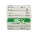 National Checking Company Dateit Trilingual Item/Date/Use By Dissolvabel Label - Friday, 2 x 2 inch -- 6000 per case.