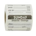 Ncco Sunday 2 x 2 inch Item-Date-Use By Trilingual Dissolvable Label, 250 count