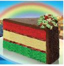 Love and Quiches 14 Cut Italian Rainbow Cake, 10 inch -- 2 per case