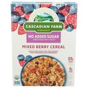 Cascadian Farm Organic No Added Sugar Mixed Berry Cereal, 12.5 Ounce -- 10 per case