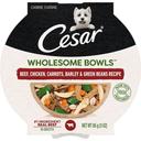 Cesar Wholesome Bowls Beef Chicken Carrot Barley Green Bean Recipe Wet Food for Adult Dog, 3 Ounce -- 10 per case