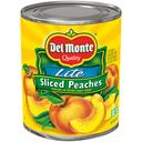 Del Monte Sliced Yellow Cling Peaches in Extra Light Syrup, 29 Ounce Can -- 6 per case.