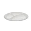 Pactiv Meadoware White Plastic 3 Compartment Plate, 9 inch -- 400 per case