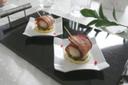 Cuisine Innovations Appetizer Bacon Wrapped Water Chestnut -- 100 per case.