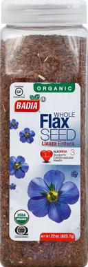 Badia Organic Whole Flax Seed, 22 Ounce Bottle -- 4 per case