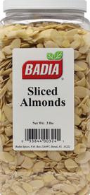 Badia Blanched and Sliced Almonds, 3 Pound Bottle -- 4 per case