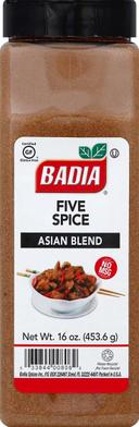 Badia Five Spice Seasoning, 16 Ounce Bottle -- 6 per case
