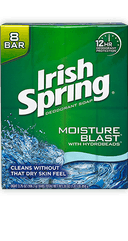 Irish Spring Moisture Blast Deodorant Bar Soap, 30 Ounce - 8 per pack -- 9 packs per case.