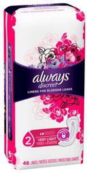 Always Discreet Very Light Regular Liner, 48 count per pack -- 3 per case.