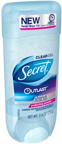 Secret Outlast Clear Gel Antiperspirant Deodorant, 2.6 Ounce -- 12 per case.