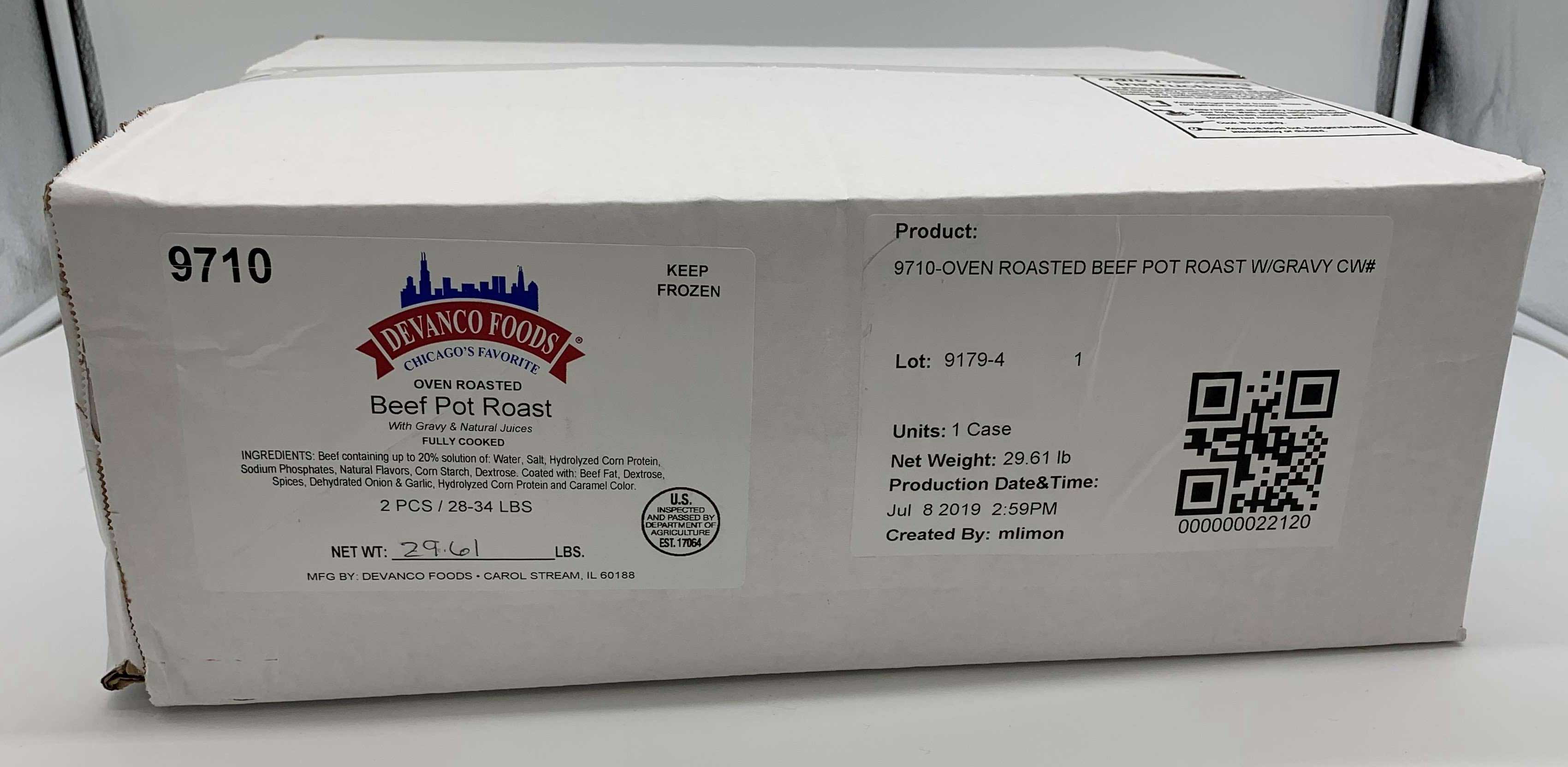 Devanco Oven Roasted Beef Pot Roast with Gravy, 16 Pound -- 2 per case
