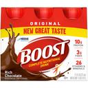 Boost Original Rich Chocolate Nutritional Drink, 8 Fluid Ounce - 6 per pack -- 4 packs per case.