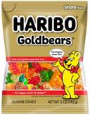 Haribo Gold Bears and Sour Streamers Confectionery Gummi Candy - Skinny Tower -- 48 per case