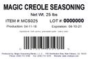 Magic Creole Seasoning, 25 Pound.