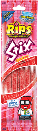 Rips Stix Strawberry Candy, 1.76 Ounce -- 192 per case.