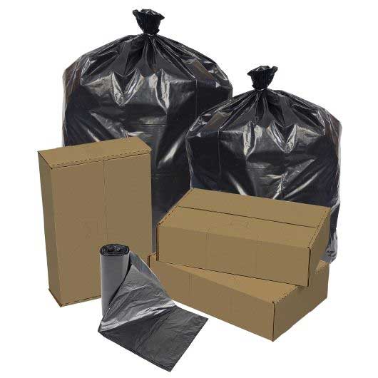 Pitt Plastics Black Star 40-45 Gallon Super Heavy Perforated Roll Can Liner, 40 x 46 inch -- 100 per case