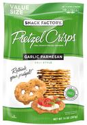 Pretzel Crisps Garlic Parmesan Pretzel Crackers, 14 Ounce -- 12 per case.
