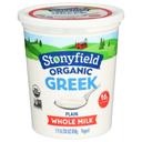 Stonyfield Farm Organic Plain Whole Milk Greek Yogurt, 30 Ounce -- 6 per case