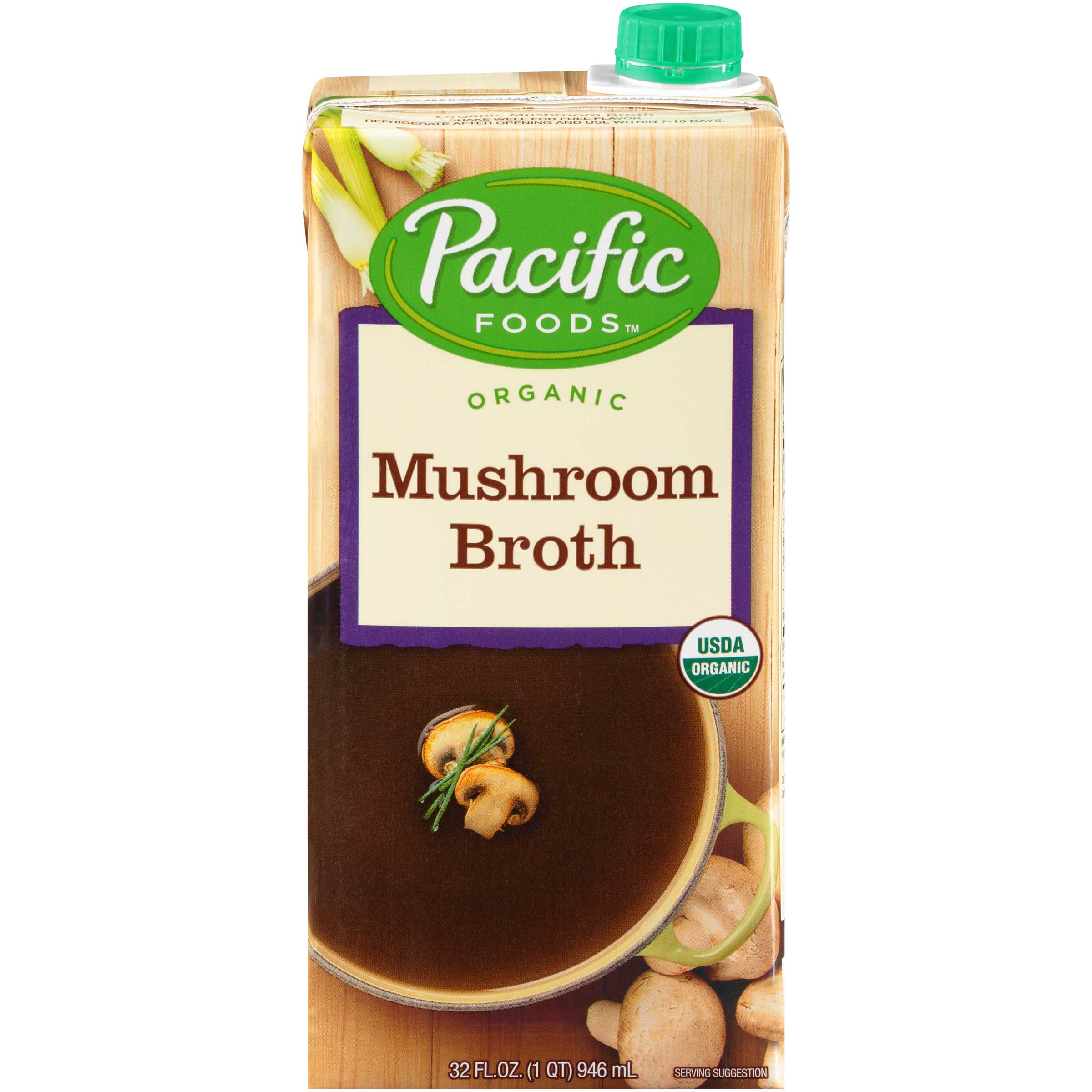 Pacific Organic Mushroom Broth, 32 Fluid Ounce -- 12 per case.