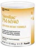 Similac PM 60/40 Low Iron Infant Formula, 14.1 Ounce -- 6 per case
