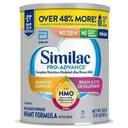 Similac Pro Advance Non Gmo Milk Based Powder Infant Formula with Iron, 1.93 Pound Can -- 6 per case