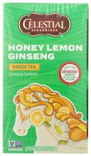 Celestial Seasonings Honey Lemon Ginseng Green Tea - 20 bags per pack -- 6 packs per case.