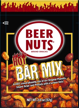 Beer Nuts Hot Bar Mix, 2 Ounce -- 72 per case.