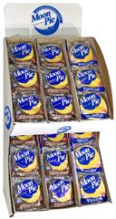 Moonpie Double Decker Chocolate Vanilla MoonPie - Powerwing Display -- 4 per case.