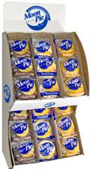 Moonpie Double Decker Chocolate Vanilla Banana MoonPie - Powerwing Display -- 2 per case.