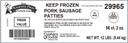 Odoms Tennessee Pride Fresh Sliced Pork Sausage Patty, 2 ounce -- 96 per case