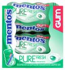 Mentos Pure Spearmint Fresh Gum -- 36 per case.