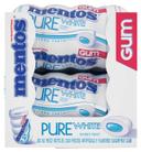 Mentos Pure Sweet Mint White Gum -- 36 per case.