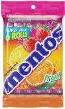 Mentos 1.32 Ounce Chewy Mint Fruit Rolls, 6 count per pack -- 12 per case.